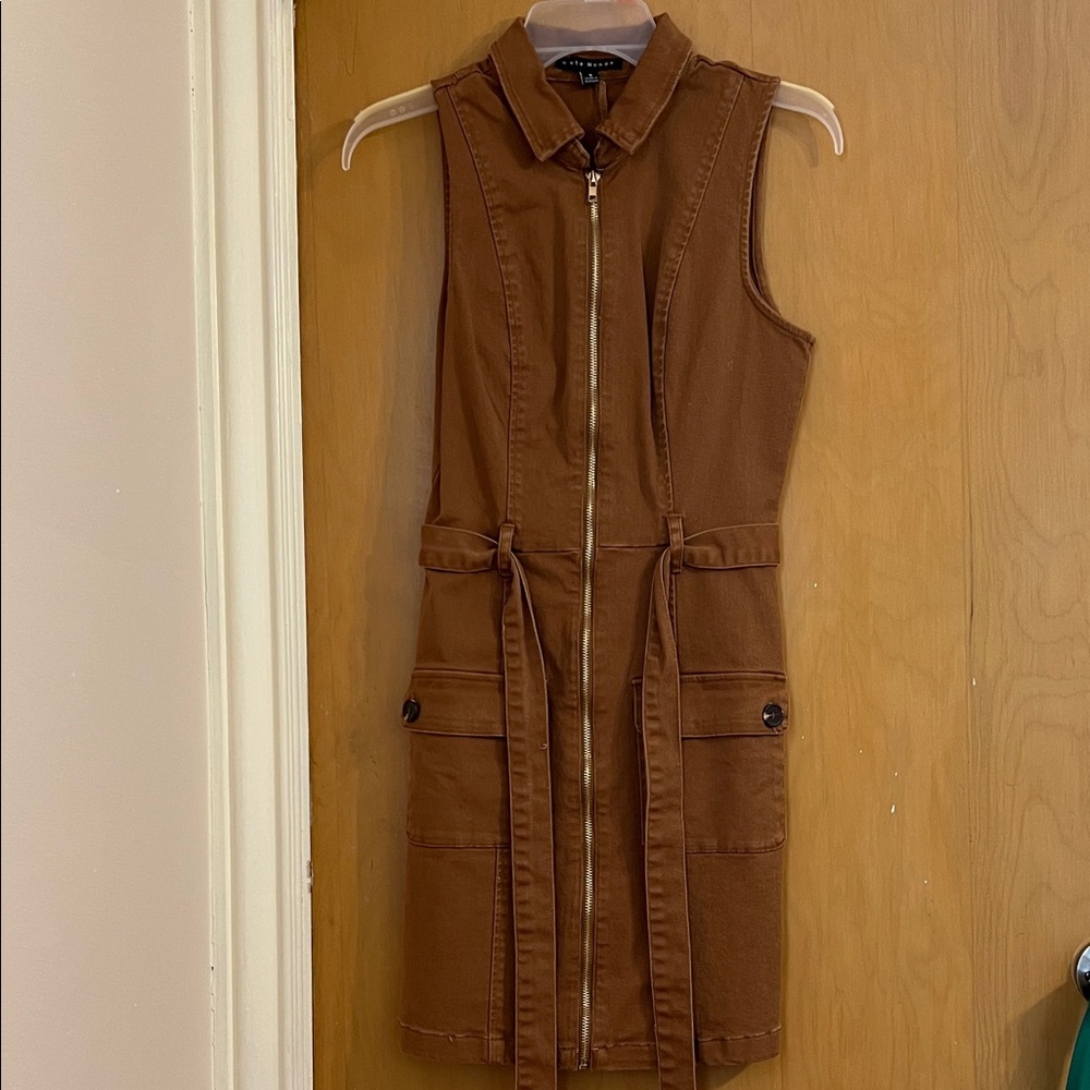 Haute Monde Tan Zip-Up Dress